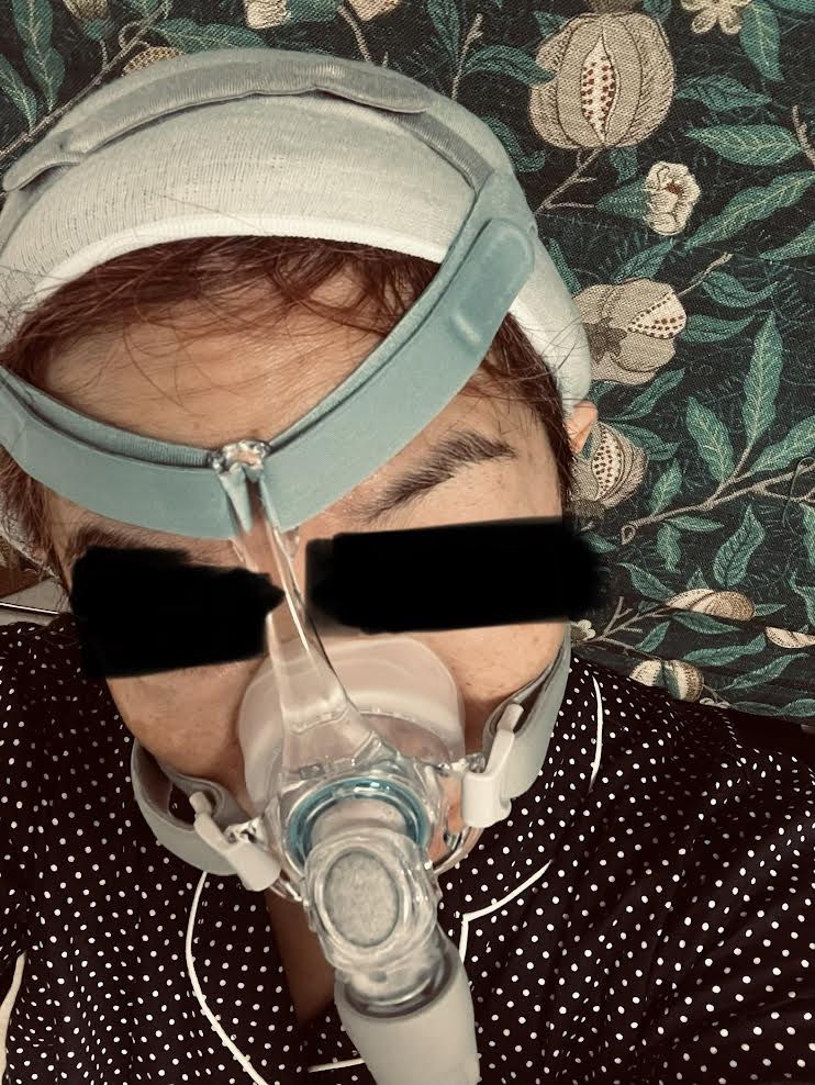 CPAPを装着しているところ
