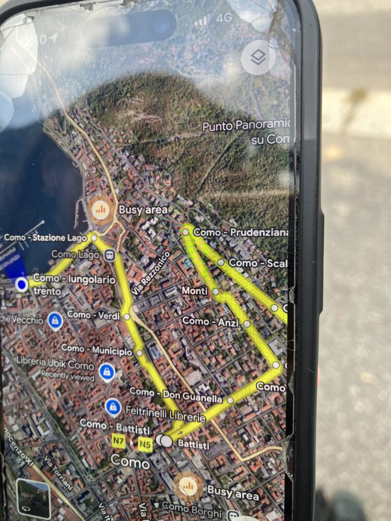 スマホのバス路線図