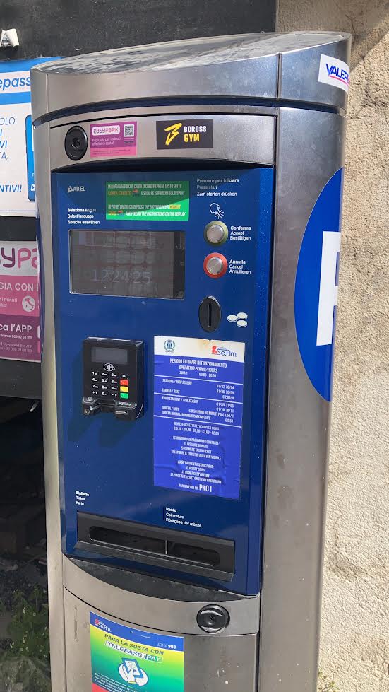 イタリアの駐車場精算機