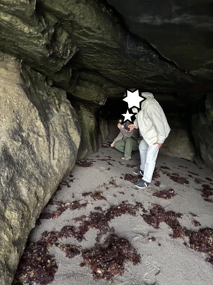 洞窟に入っている
